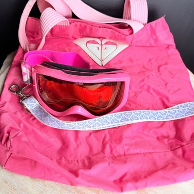 ROXY Loola Girls Snow Goggles Ages 5 to 8 Large tote bag and lanyard Lot of 3