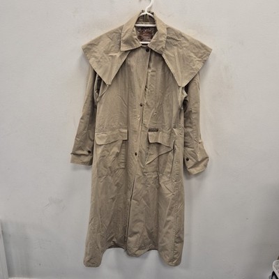 Driza Bone Vintage Stockman Showerproof Riding Beige Long Coat Jacket Size Large