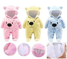 Newborn Baby Boy Girl Kids Bear Hooded Romper Jumpsuit Bodysuit Clothes Outfits