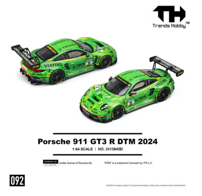 Trends Hobby Porsche 911 GT3 R DTM Green 1/64 Diecast Alloy Model Car