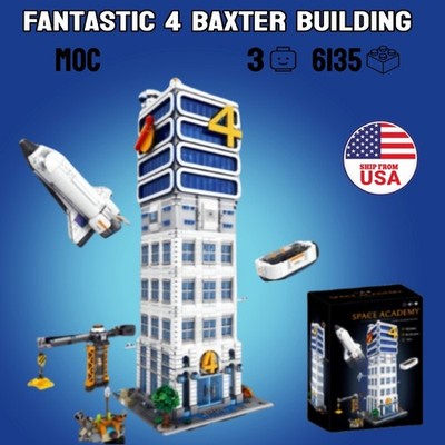 MOC Fantastic Four Baxter Modular Building Brick Set Space Academy 6135 Pcs