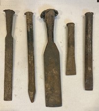 Antique Hand Forged Chisels Lot (5)   Blacksm...