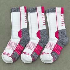 3 Pairs BOMBAS Women's All performance Running Calf Socks Cushion Size S White