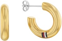 Tommy Hilfiger 2780949 Damen Edelstahl Crolen Vergoldet, Ohrringe, Poliert Neu