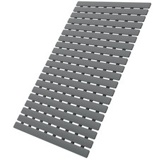 Non Slip Bathtub Mat 27.5 x 15.7 in Grey Shower Mat Suction Cups Drain Holes TPE