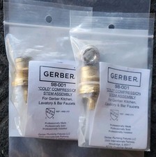 2 Gerber 98-001 Cold Compression Stem Bonnet Seat Assembly Brass / Chrome