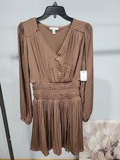 Nine West Women's Medium Long Sleeve Dress Brown