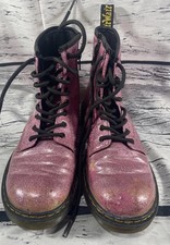 Doc Martens 1460J Combat Boots Youth Size US 5L/4M Black Pink Glitter