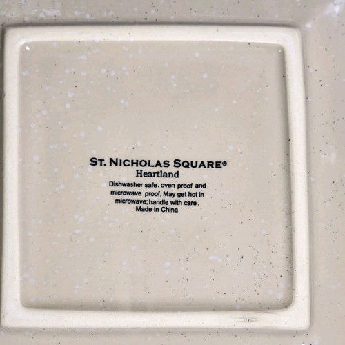 4 New St. Nicholas Square Appetizer Plates In Open Box Heartland 6.5" Christmas - Picture 8 of 9