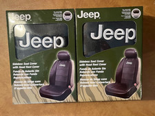 New Jeep Logo 2 Front Car Truck Black Synthetic Leather Sideless Seat Covers Set New Jeep Logo 2 Front Car Truck Black Synthetic Leather Sideless Seat Covers Set