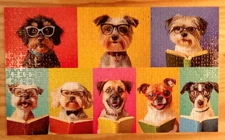 PUZZLEBUG Deluxe 500 Piece Jigsaw Puzzle "THE BARK & BOOK CLUB" Reading Dogs