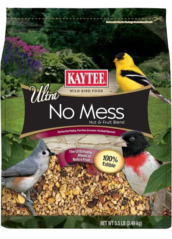 Kaytee Wild Bird Ultra No Mess Nut & Fruit Food Seed Blend for Blue Jays Damged