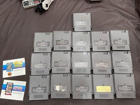 Nintendo NES-101 Top Loader Console Bundle Tested Working W/ 16 Games