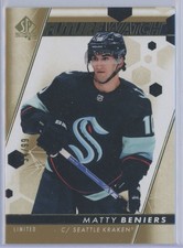 2022-23 UD SP Authentic Matty Beniers 200 Future Watch Limited Gold /99 RC