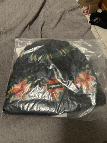 Bonnet Supreme Crochet Noir SS25 Neuf avec étiquettes Prêt à Expédier Maintenant