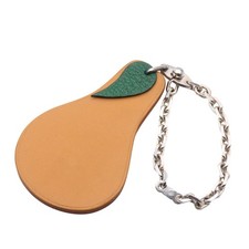 USED HERMES Bag charm La France fruits leather Brown key ring