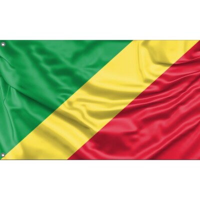 Flagge der Republik Kongo, einzigartiges Design, 3x5 Ft / 90x150 cm, Made in EU
