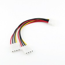 20cm IDE 4 PIN Molex Male Power to 2 x Female Y Splitter Extension Adapter Cable