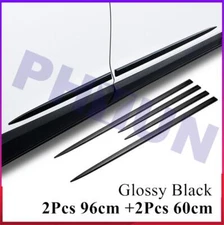4Pcs Universal Body Molding Trim Cover Decorative Strip Stickers Glossy Black US
