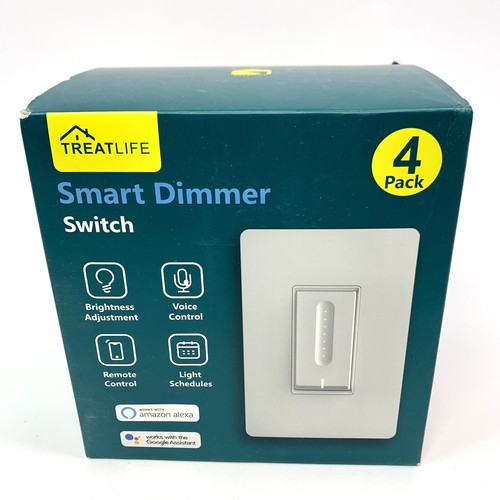 4 Pack Smart Home 2.4GHz WiFi Dimmer Light Switch-Alexa, Google Home Treatlife