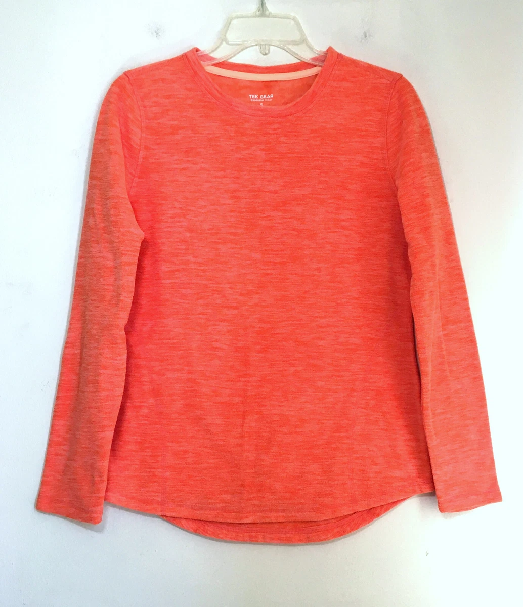 Tek Gear Essential Gear S Women s Fleece Top Bright Orange Pullover Bust 36