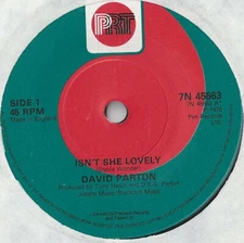(5) David Parton - Isn't She Lovely 7"