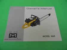MCCULLOCH CHAINSAW MODEL 660 OWNERS MANUAL  ----------  MAN 183A