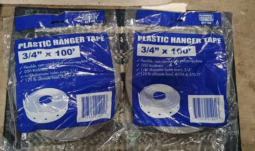 H21100 3/4” x 100ft Plastic Hanger Tape 2 PACK 200ft Total! FREE SHIPPING - Picture 1 of 3