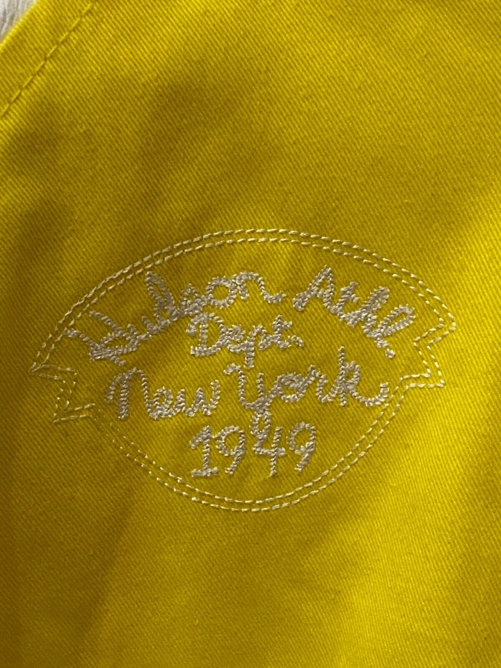 Chaqueta de bombardero Hudson NYC Newyork cremallera completa Varisty | Amarillo Blanco | Para hombre M Foto 3 de 4