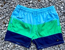 Sperry Men's L Large Multi Colored Striped Swim Trunks Shorts 5" Inseam