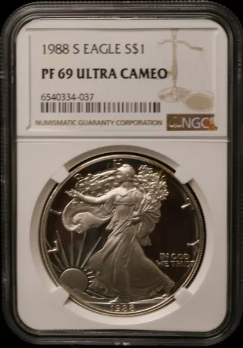 1988-S Silver Eagle NGC PF69 Ultra Cameo  (032PID)