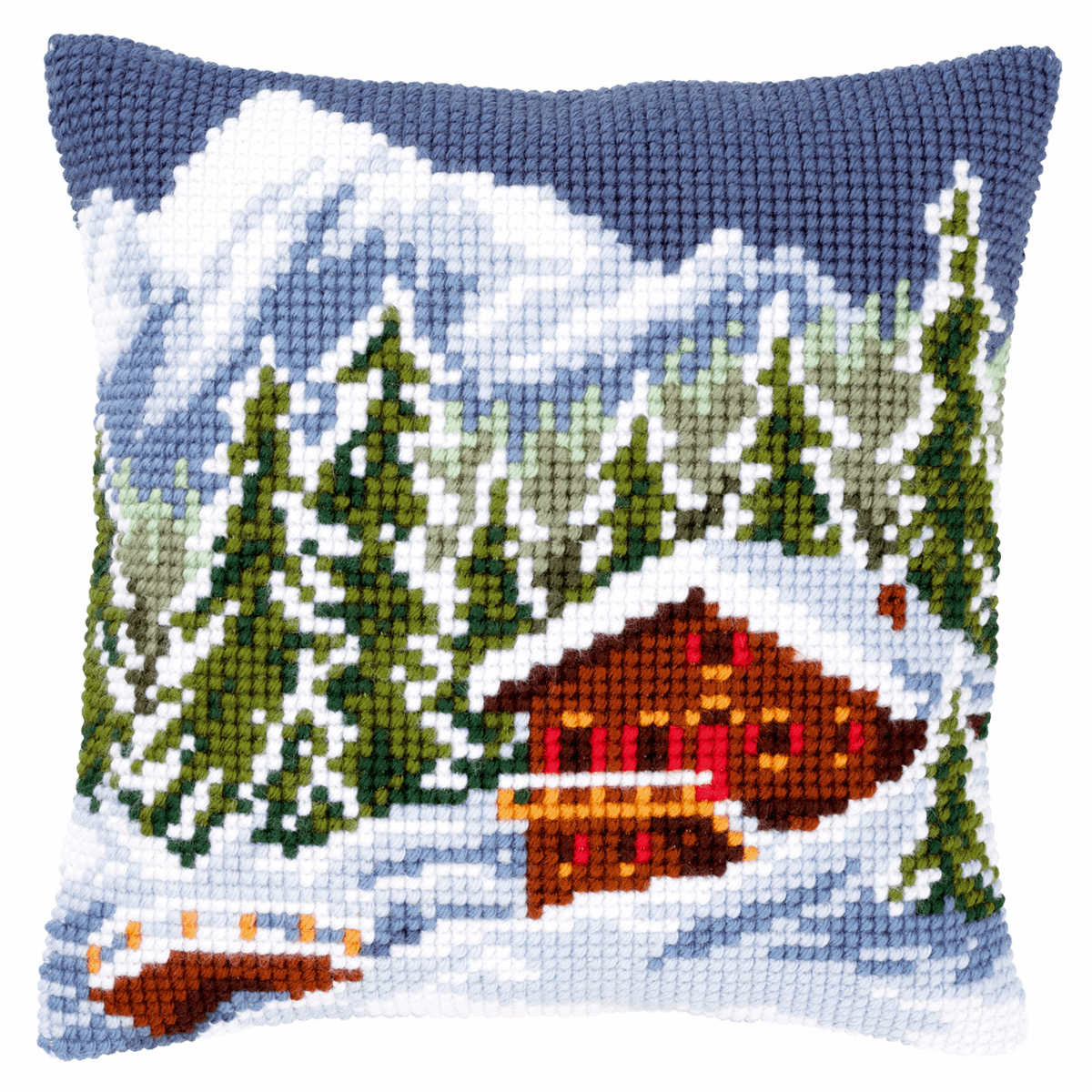 Vervaco Cross Stitch Cushion Snow Landscape - Image 3