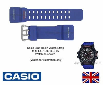 Correa de reloj CASIO GENUINA para GG-1000TLC GG-1000 GG1000TLC - azul 10562881