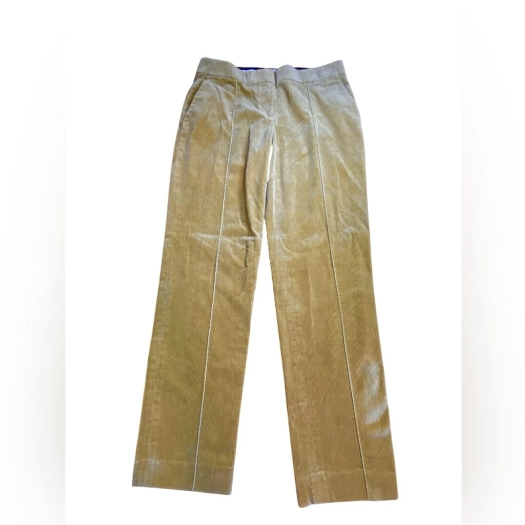 Tory Burch Devi pantaloni in velluto a coste giallo senape da donna taglia 32