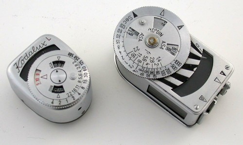 2x KODAK Kodalux L METRAPHOT metal hot shoe exposure meter mechanic working !!! - Bild 2 von 5