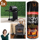 1x High Temperature Black Spray Paint 600°C for Wooden Burners BBQ & Stove 400ml