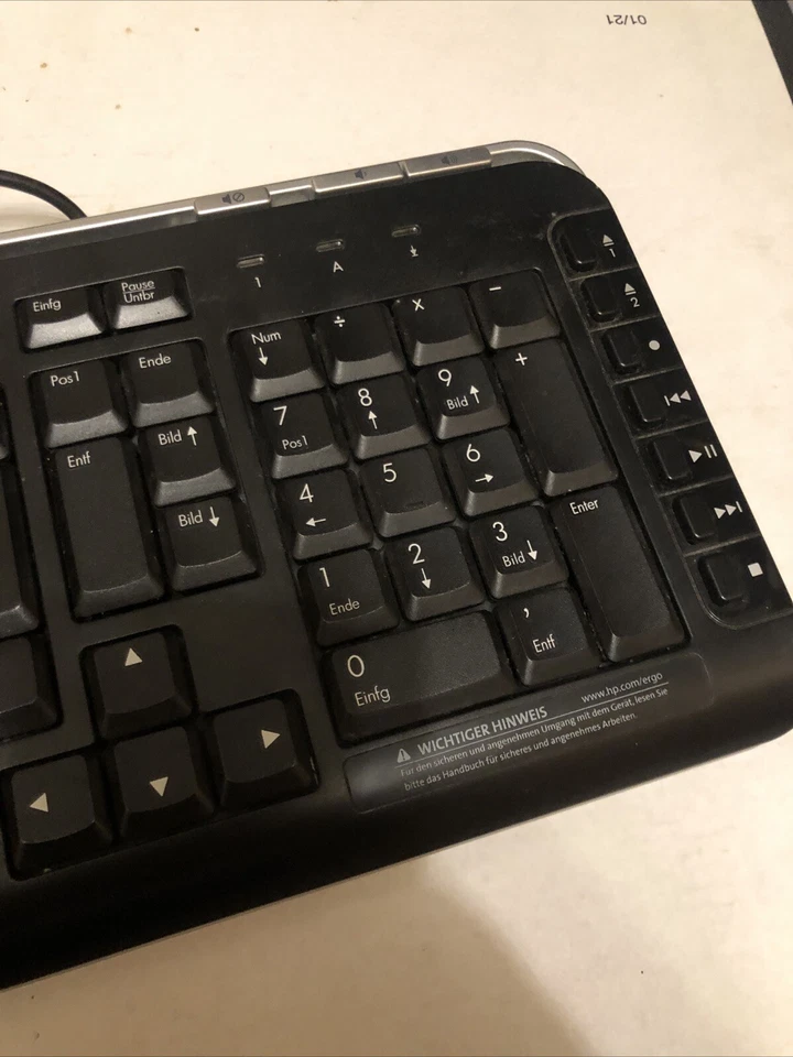 HP H&P PS2 PC-Tastatur schwarz 6+7+3 Multimedia Sondertasten Hi-Quality KB-0630 - Bild 3 von 4