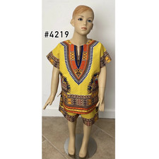 African Children's Unisex Dashiki Short Set 4219