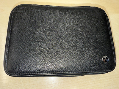 Rattrays Pfeifentasche 2 schwarz weiches Leder Dreipfeifenkombination - Ref 5449-23-C