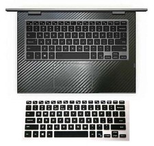 black carbon fiber Wrist Skin  Keyboard Cover for Dell Inspiron 13-7000 13-5000