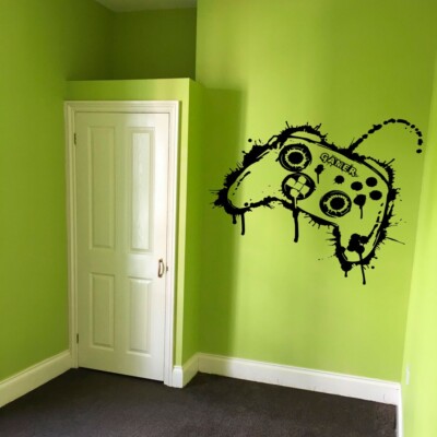 Personalisierter Gamer Gaming Controller Wandbild Vinyl Kinder Xbox Aufkleber Sticker V831
