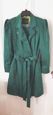 Matthew Williamson Butterfly Women's Shiny Belted Trench Coat Green Uk 14