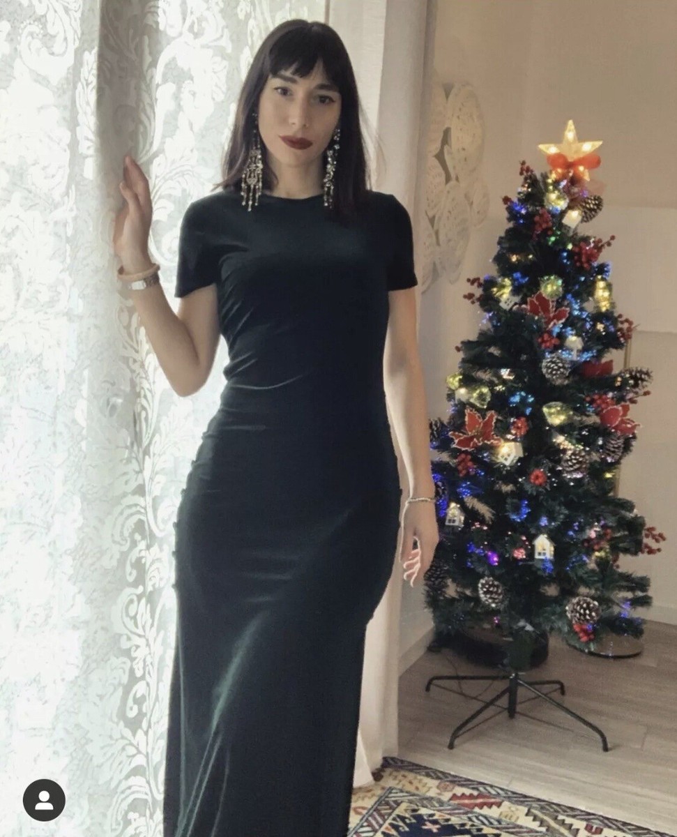 12/24〜1月中旬まで発送不可　VELVET MIDI DRESS ZARA NWT ZARA GREEN VELVET MIDI DRESS 2731/337 | eBay