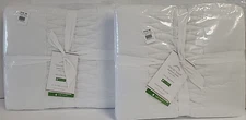 POTTERY BARN TENCEL LYOCELL WASHED EURO WHITE PILLOW SHAMS 26X26 LOT OF 2