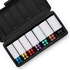 1/2" Drive Wheel Protector Impact Socket, Extra Thin Wall, Rim Protect Sleeves