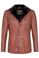 Men's Reefer Leather Jacket Coat Classic Soft Real Italian Leather Blazer