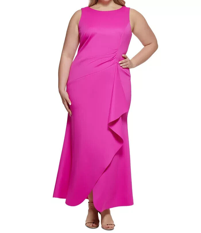 Eliza J Women's Plus Size Sheath Dress with Flounce Sleeve, Black, 16W at  Amazon Women's Clothing store