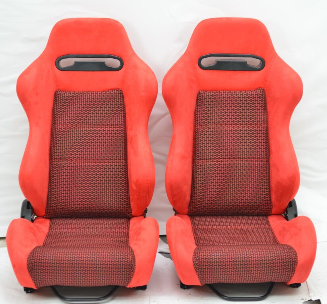 All out fab DC2/EK9 SR3 style reclinable seats RED 2pcs and