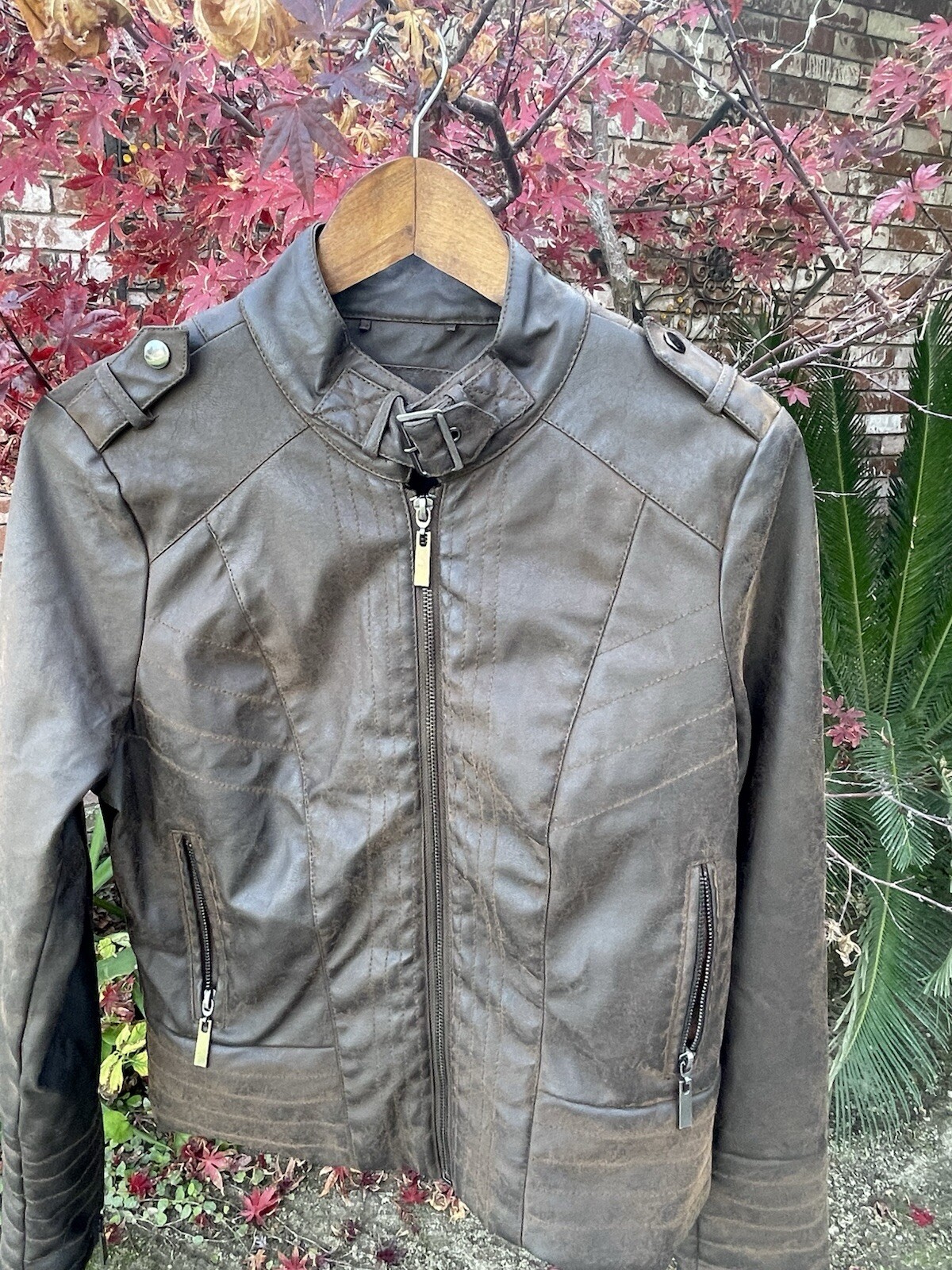 J2 Chocolate Brown Jacket Shell Polyester Zipper … - image 1