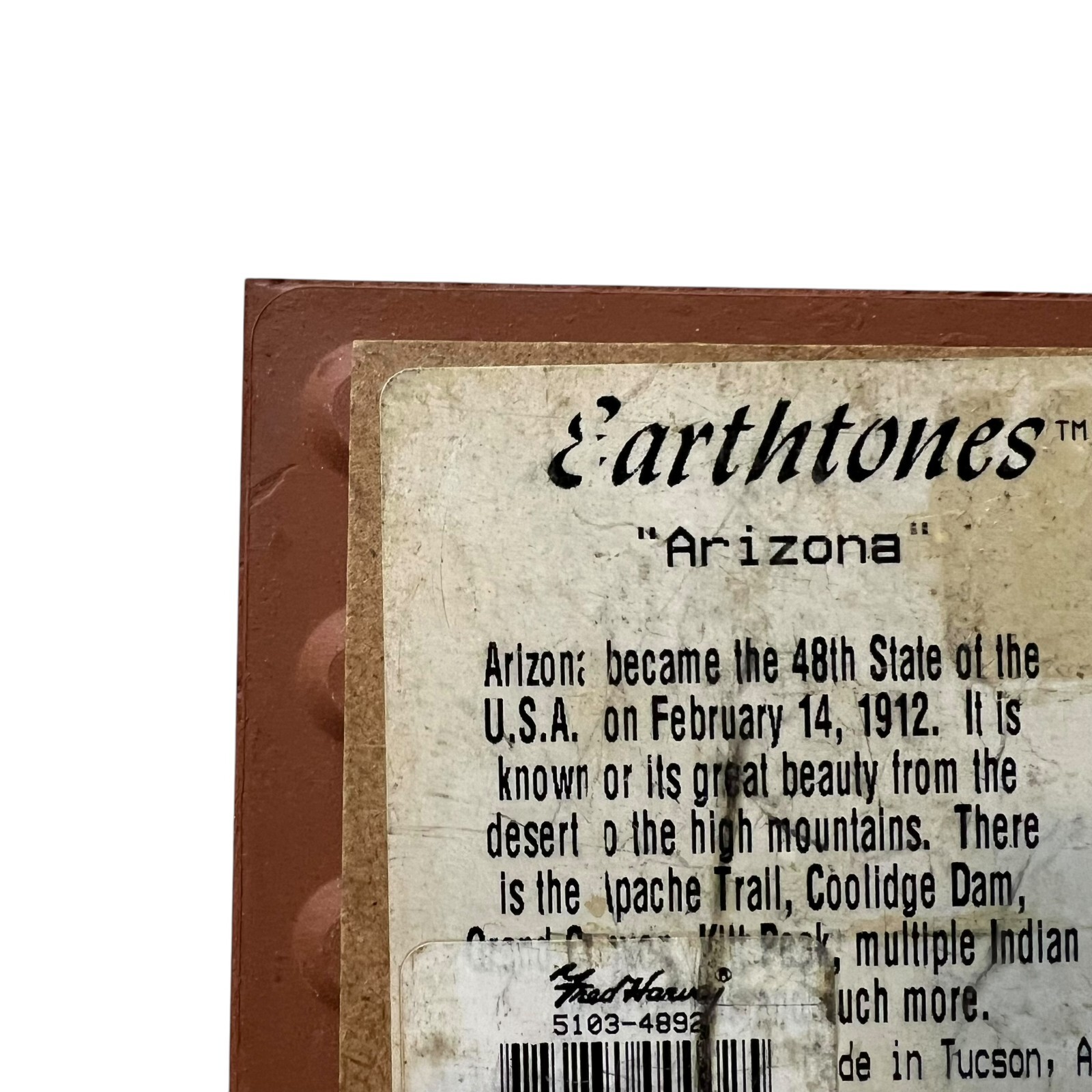 VTG 1999 Earthtones Arizona Ceramic Tile Southwest Decor Cactus Kokopelli 4x4